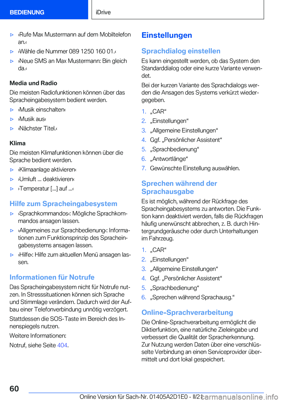 BMW X6 M 2021  Betriebsanleitungen (in German) 'x
