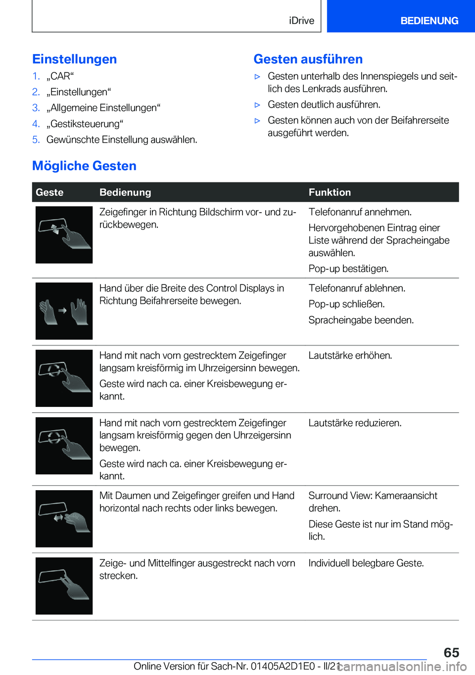 BMW X6 M 2021  Betriebsanleitungen (in German) �E�i�n�s�t�e�l�l�u�n�g�e�n�1�.x�C�A�Rv�2�.x�E�i�n�s�t�e�l�l�u�n�g�e�nv�3�.x�A�l�l�g�e�m�e�i�n�e��E�i�n�s�t�e�l�l�u�n�g�e�nv�4�.x�G�e�s�t�i�k�s�t�e�u�e�r�u�n�gv�5�.�G�e�w�
