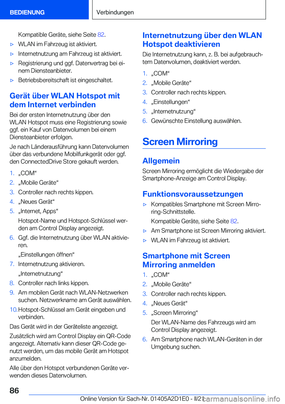 BMW X6 M 2021  Betriebsanleitungen (in German) �K�o�m�p�a�t�i�b�l�e��G�e�r�