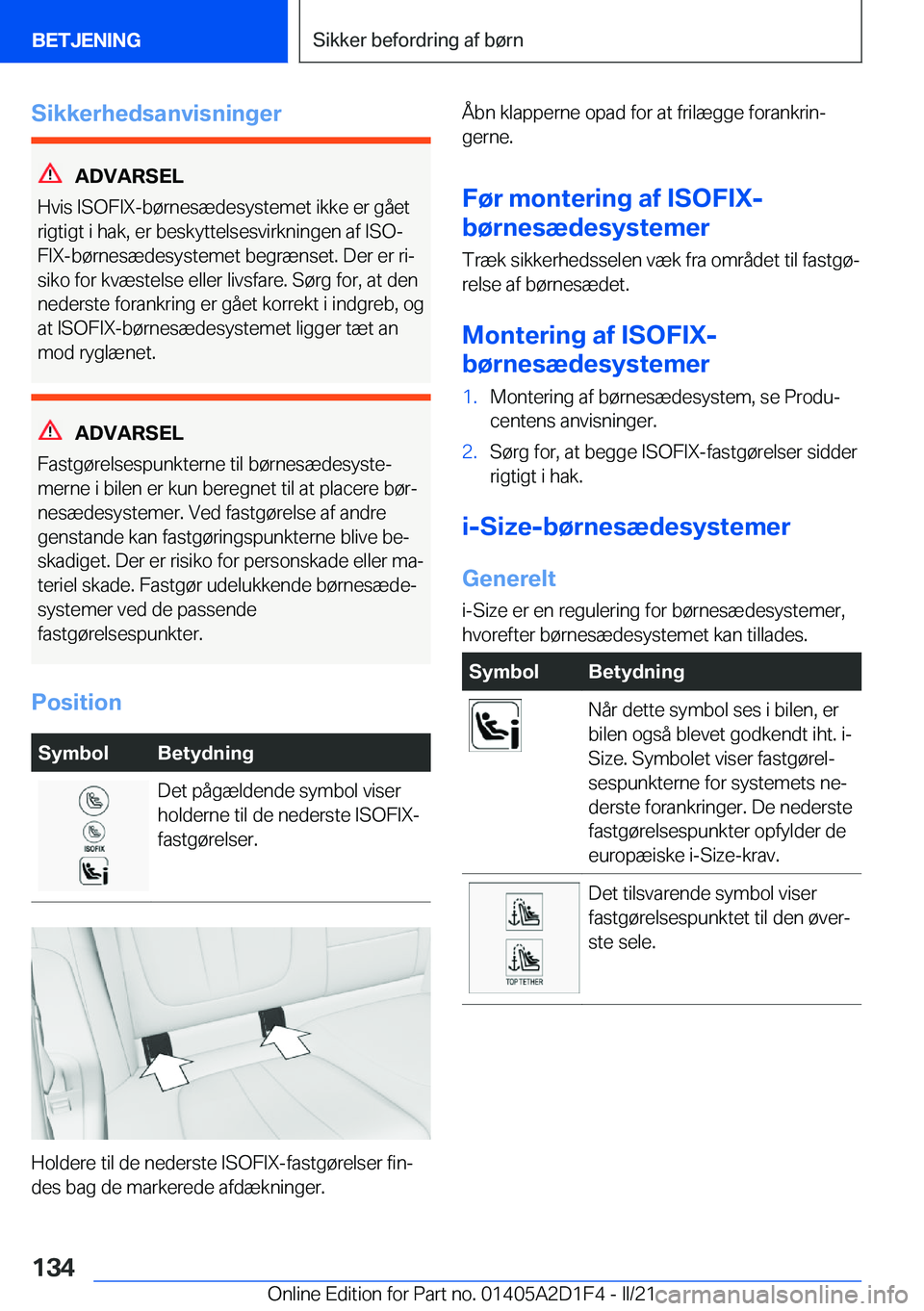 BMW X6 M 2021  InstruktionsbØger (in Danish) �S�i�k�k�e�r�h�e�d�s�a�n�v�i�s�n�i�n�g�e�r
�A�D�V�A�R�S�E�L
�H�v�i�s��I�S�O�F�I�X�-�b�