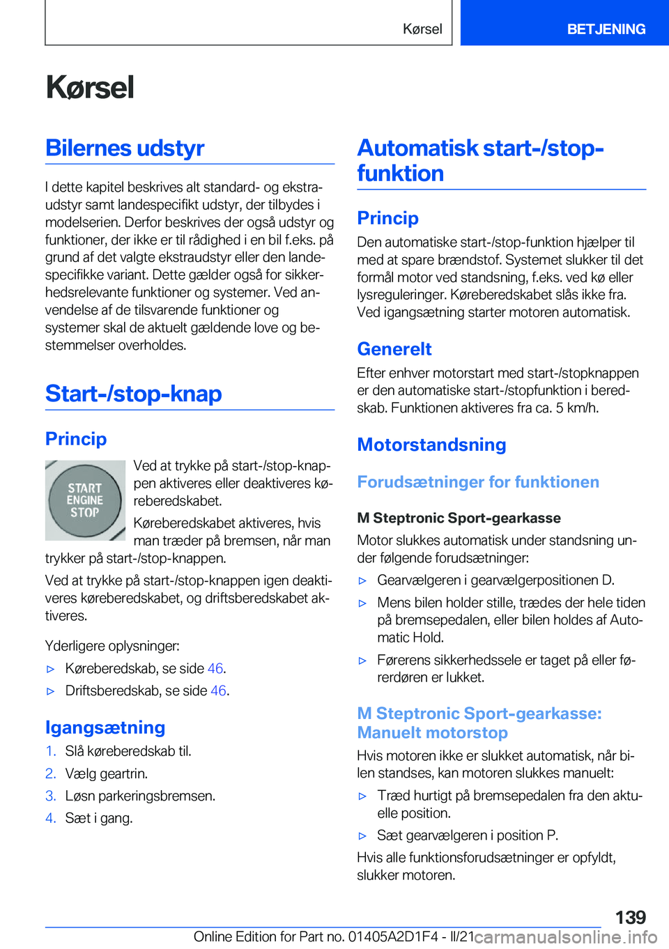 BMW X6 M 2021  InstruktionsbØger (in Danish) �K�