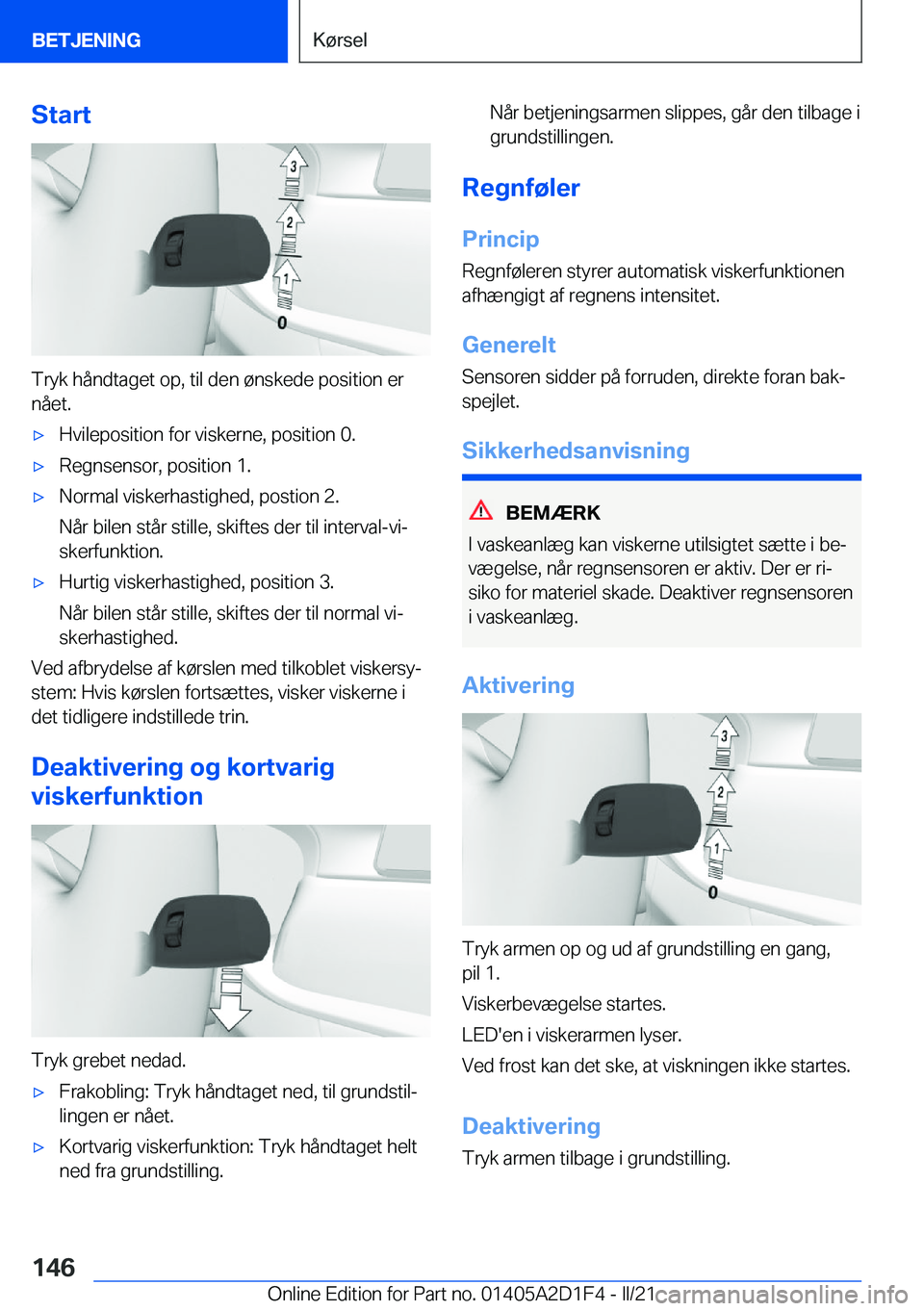 BMW X6 M 2021  InstruktionsbØger (in Danish) �S�t�a�r�t
�T�r�y�k��h�å�n�d�t�a�g�e�t��o�p�,��t�i�l��d�e�n��