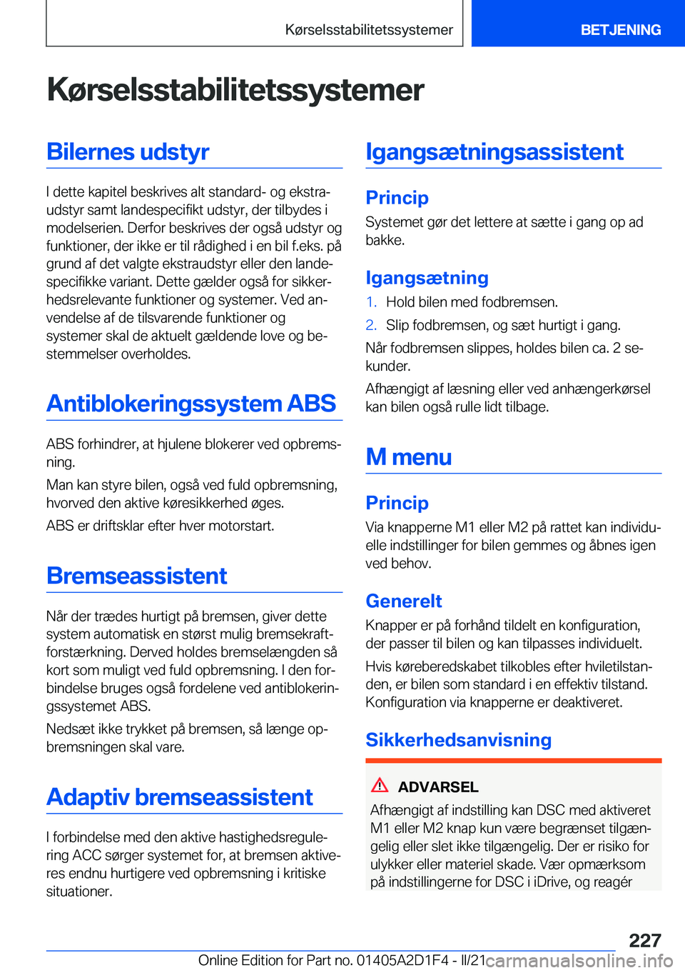 BMW X6 M 2021  InstruktionsbØger (in Danish) �K�