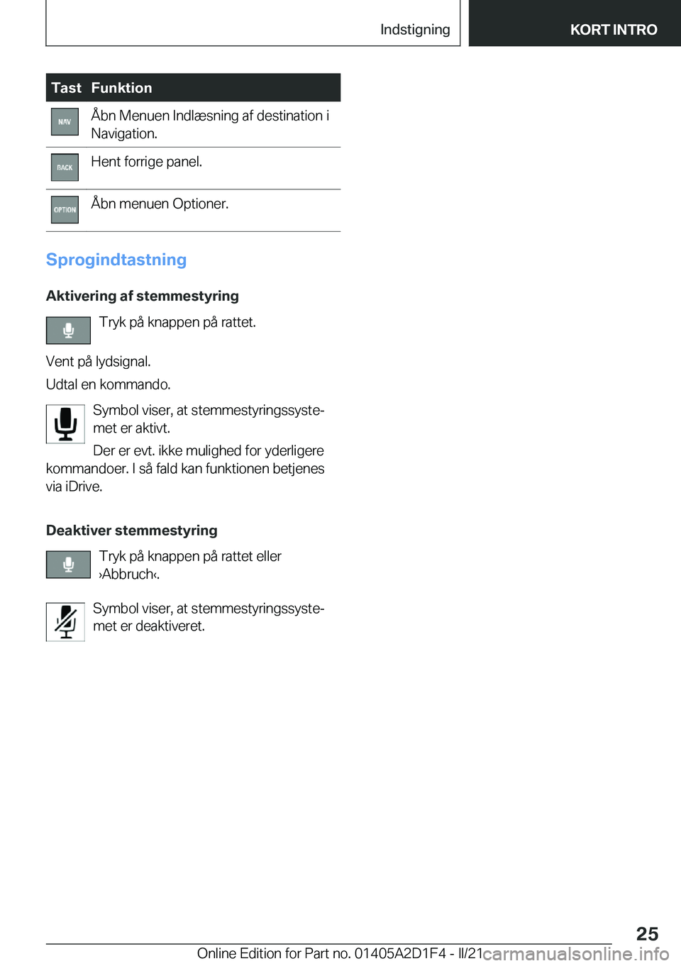 BMW X6 M 2021  InstruktionsbØger (in Danish) �T�a�s�t�F�u�n�k�t�i�o�n�Å�b�n��M�e�n�u�e�n��I�n�d�l�æ�s�n�i�n�g��a�f��d�e�s�t�i�n�a�t�i�o�n��i
�N�a�v�i�g�a�t�i�o�n�.�H�e�n�t��f�o�r�r�i�g�e��p�a�n�e�l�.�Å�b�n��m�e�n�u�e�n��O�p�t�i�o�n�e