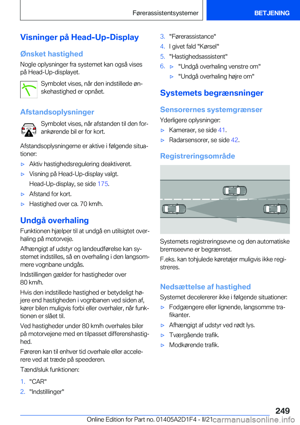 BMW X6 M 2021  InstruktionsbØger (in Danish) �V�i�s�n�i�n�g�e�r��p�å��H�e�a�d�-�U�p�-�D�i�s�p�l�a�y�