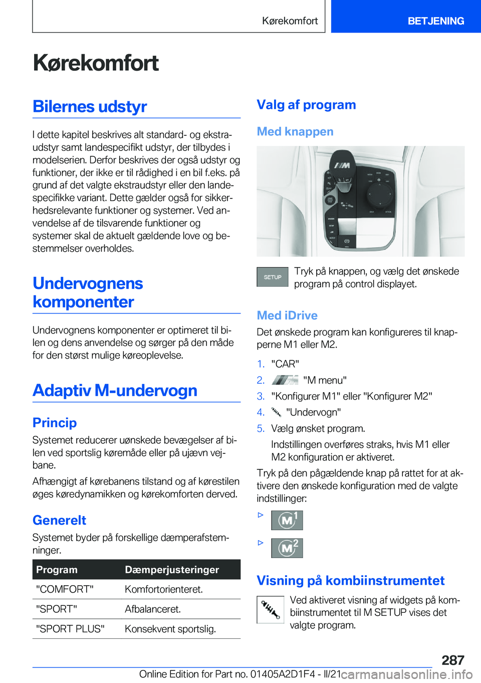 BMW X6 M 2021  InstruktionsbØger (in Danish) �K�