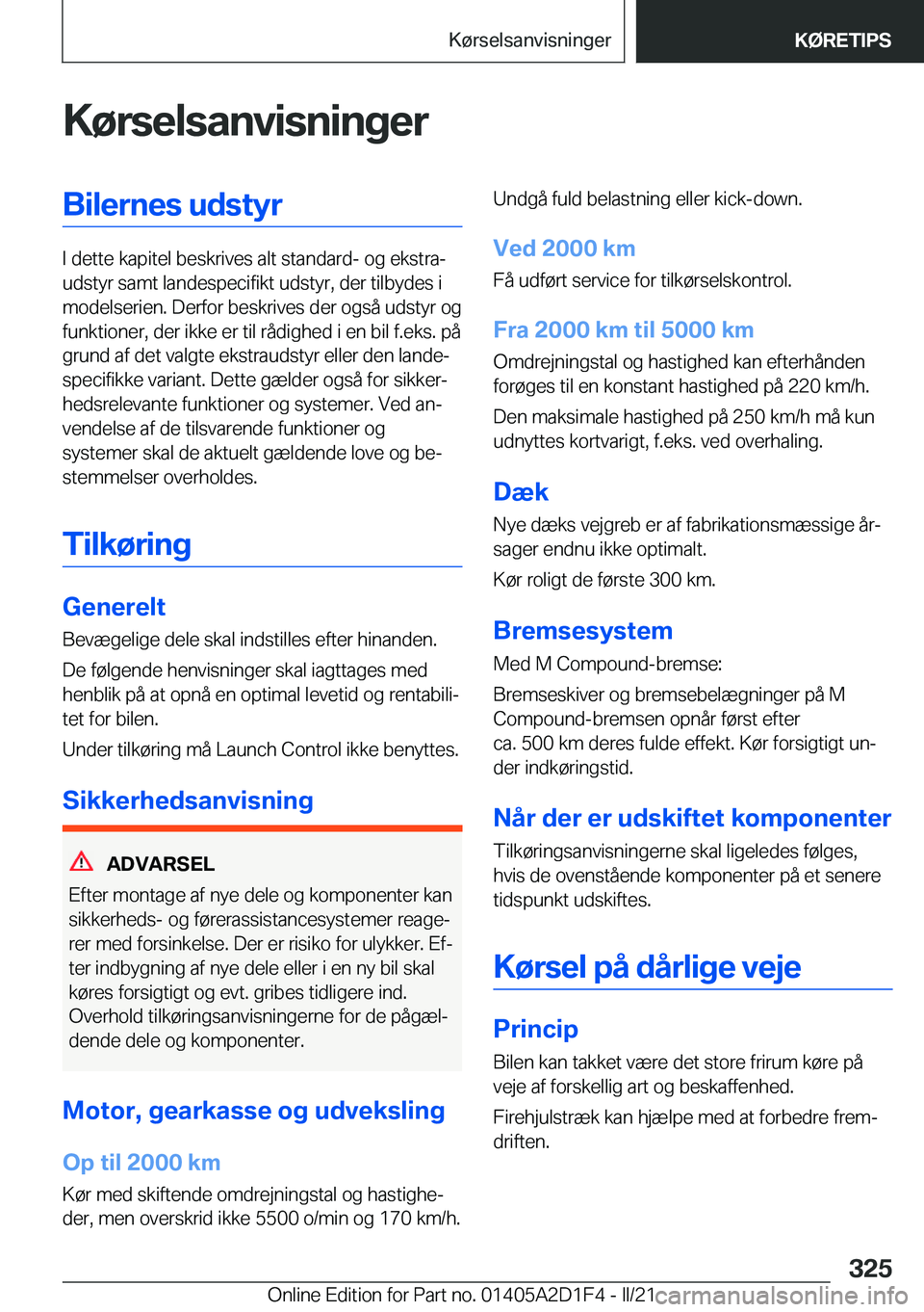 BMW X6 M 2021  InstruktionsbØger (in Danish) �K�