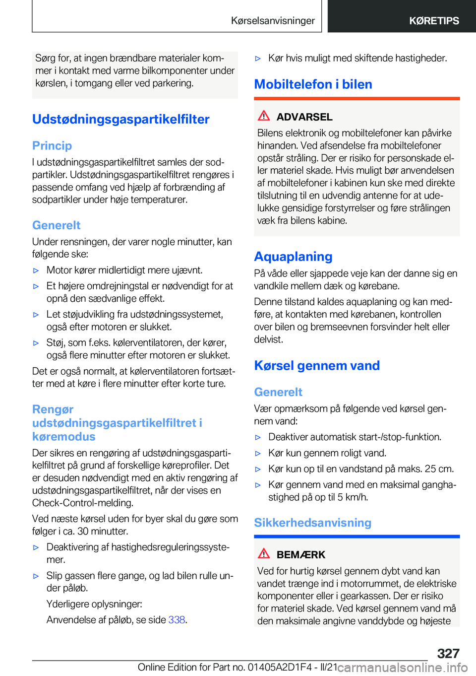 BMW X6 M 2021  InstruktionsbØger (in Danish) �S�
