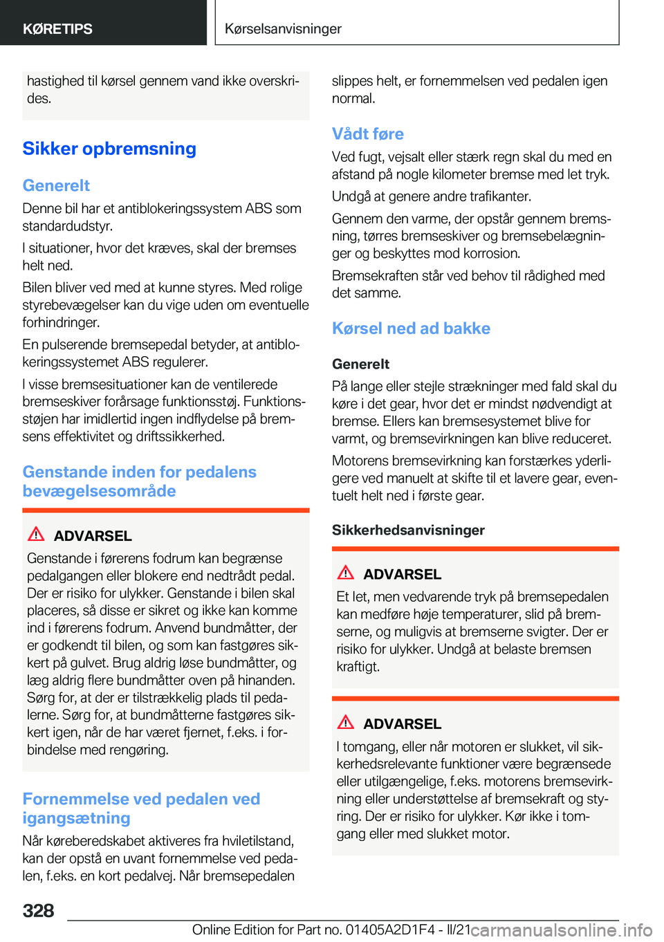 BMW X6 M 2021  InstruktionsbØger (in Danish) �h�a�s�t�i�g�h�e�d��t�i�l��k�