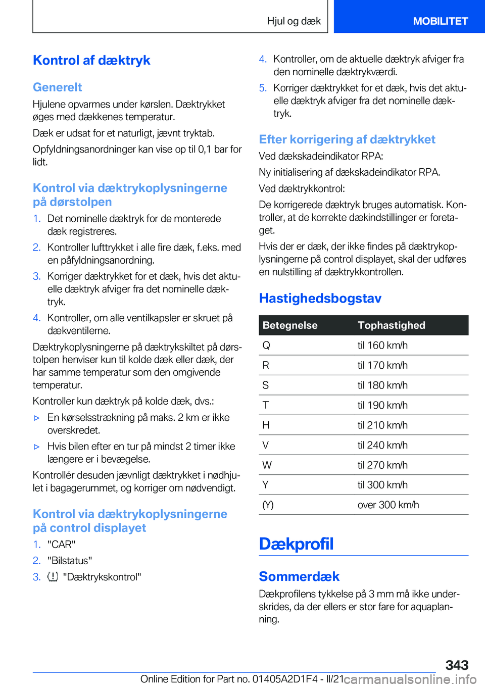 BMW X6 M 2021  InstruktionsbØger (in Danish) �K�o�n�t�r�o�l��a�f��d�æ�k�t�r�y�k
�G�e�n�e�r�e�l�t
�H�j�u�l�e�n�e��o�p�v�a�r�m�e�s��u�n�d�e�r��k�