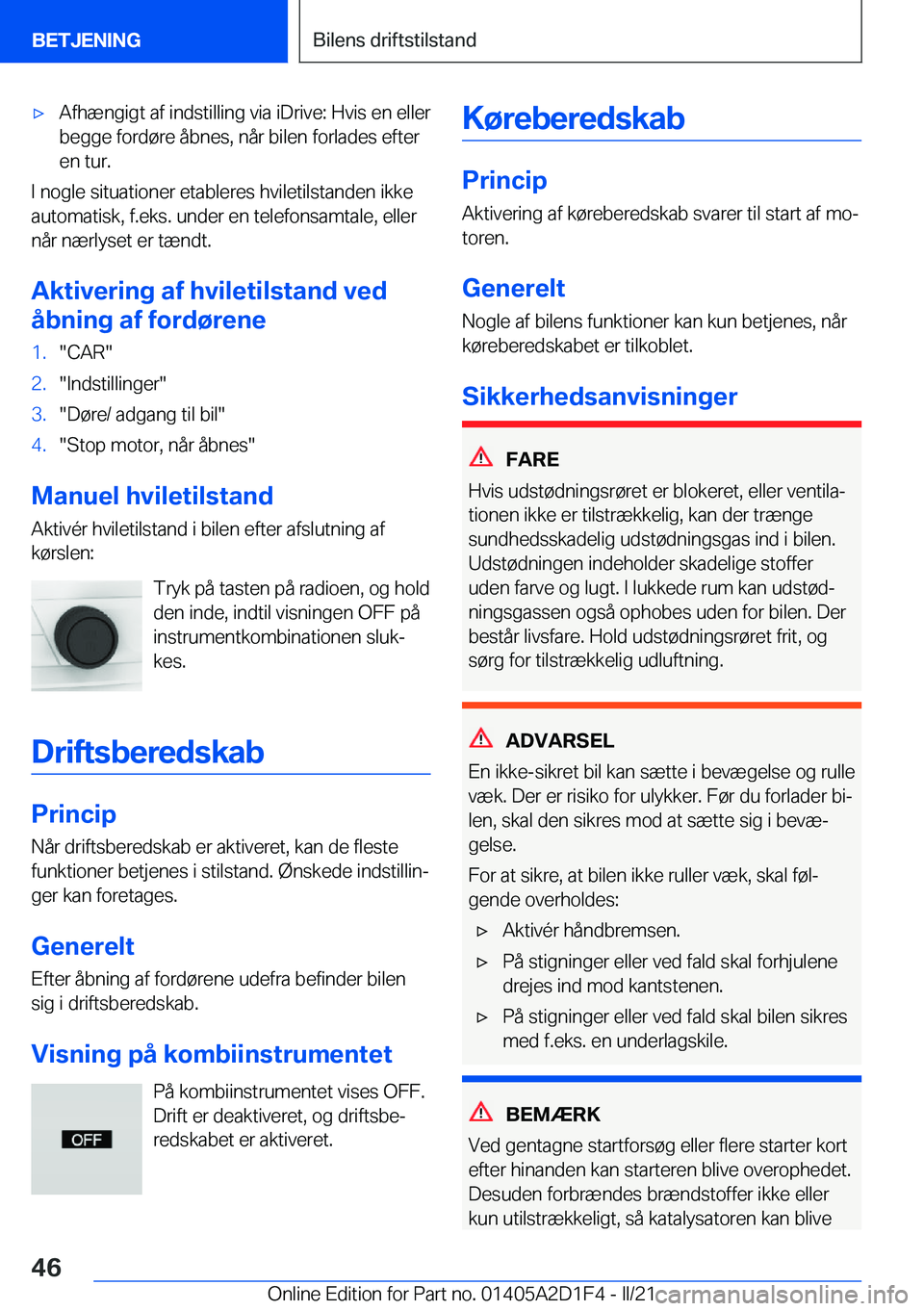 BMW X6 M 2021  InstruktionsbØger (in Danish) 'x�A�f�h�æ�n�g�i�g�t��a�f��i�n�d�s�t�i�l�l�i�n�g��v�i�a��i�D�r�i�v�e�:��H�v�i�s��e�n��e�l�l�e�r�b�e�g�g�e��f�o�r�d�