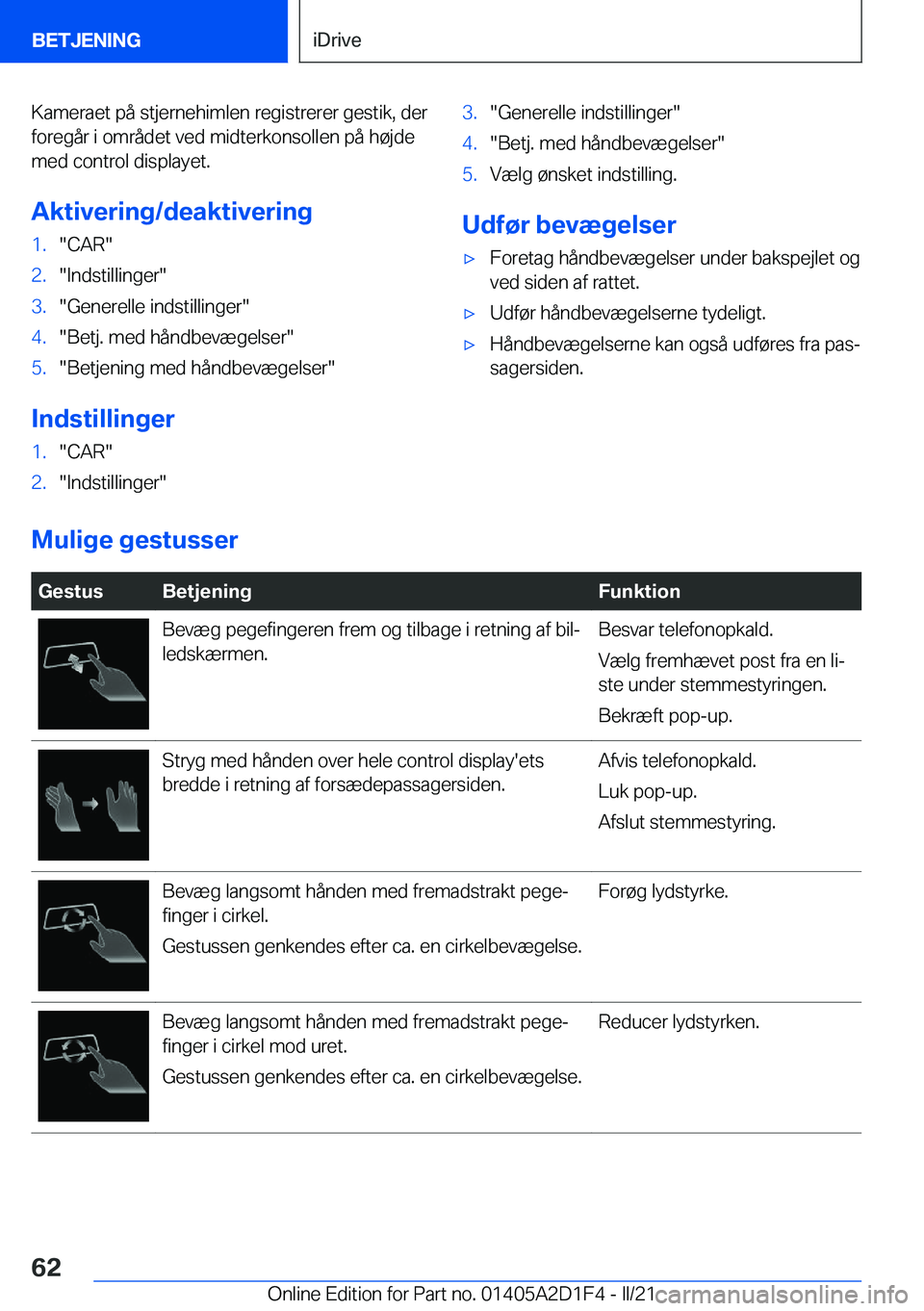 BMW X6 M 2021  InstruktionsbØger (in Danish) �K�a�m�e�r�a�e�t��p�å��s�t�j�e�r�n�e�h�i�m�l�e�n��r�e�g�i�s�t�r�e�r�e�r��g�e�s�t�i�k�,��d�e�r
�f�o�r�e�g�å�r��i��o�m�r�å�d�e�t��v�e�d��m�i�d�t�e�r�k�o�n�s�o�l�l�e�n��p�å��h�