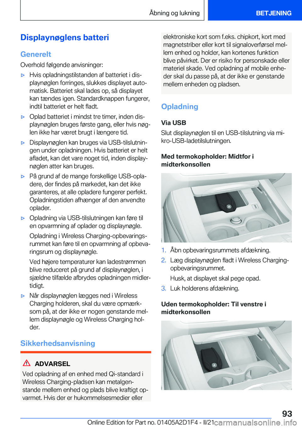 BMW X6 M 2021  InstruktionsbØger (in Danish) �D�i�s�p�l�a�y�n�