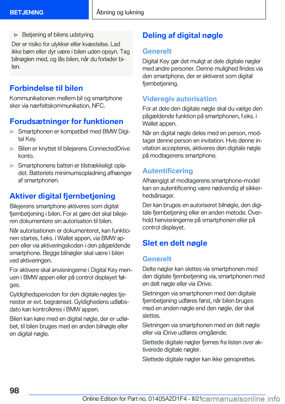 BMW X6 M 2021  InstruktionsbØger (in Danish) 'x�B�e�t�j�e�n�i�n�g��a�f��b�i�l�e�n�s��u�d�s�t�y�r�i�n�g�.
�D�e�r��e�r��r�i�s�i�k�o��f�o�r��u�l�y�k�k�e�r��e�l�l�e�r��k�v�æ�s�t�e�l�s�e�.��L�a�d
�i�k�k�e��b�