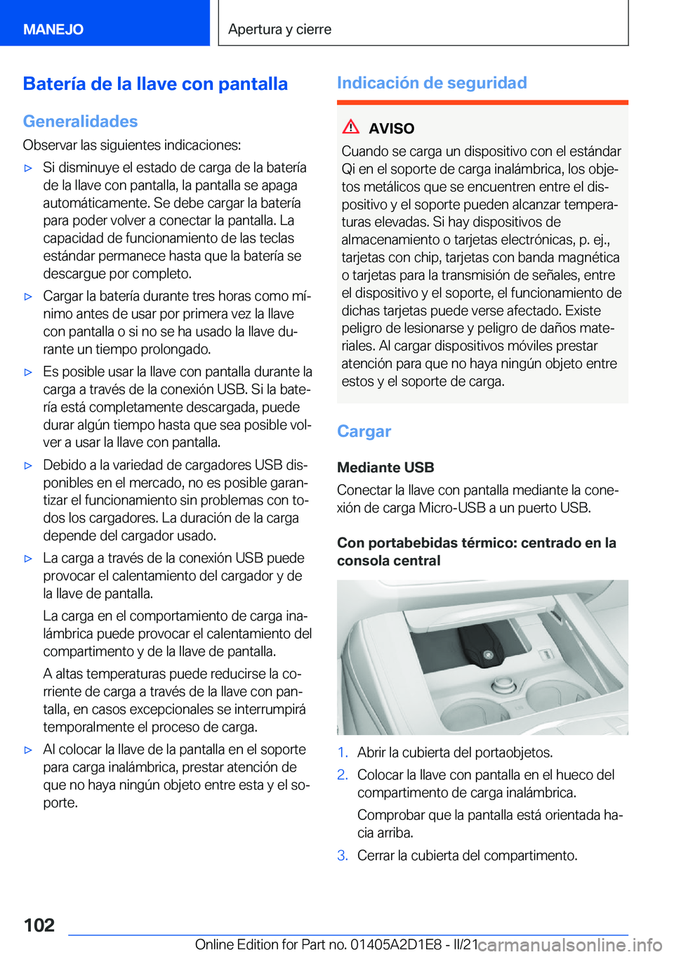 BMW X6 M 2021  Manuales de Empleo (in Spanish) �B�a�t�e�r�