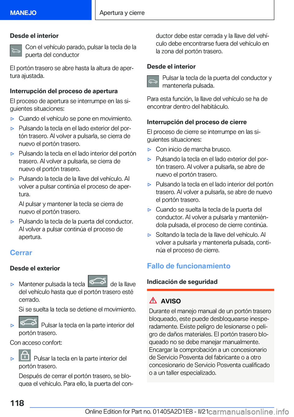 BMW X6 M 2021  Manuales de Empleo (in Spanish) �D�e�s�d�e��e�l��i�n�t�e�r�i�o�r�C�o�n��e�l��v�e�h�