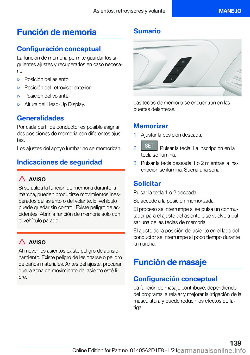 BMW X6 M 2021  Manuales de Empleo (in Spanish) �F�u�n�c�i�