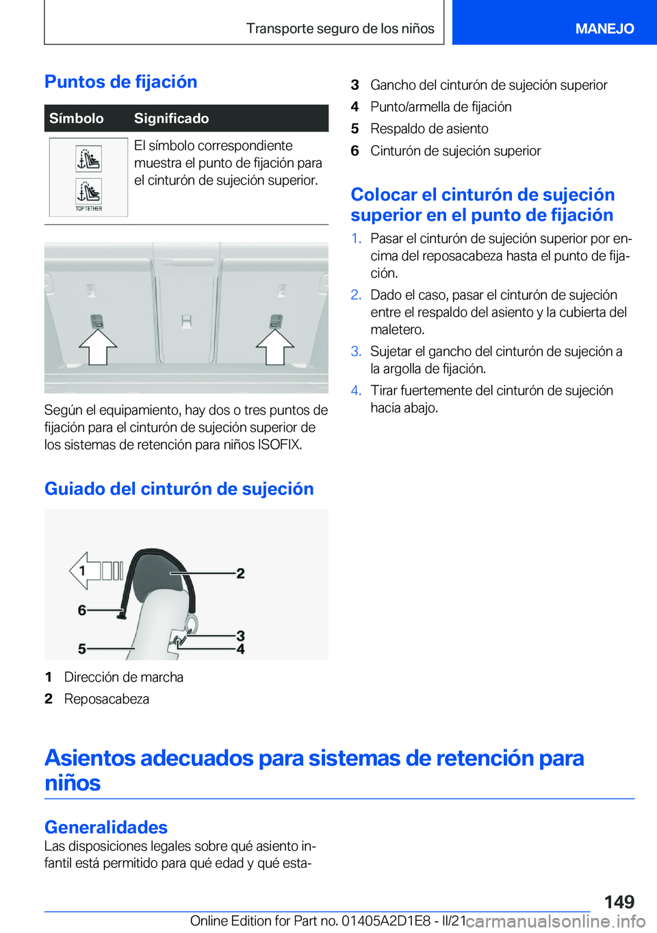 BMW X6 M 2021  Manuales de Empleo (in Spanish) �P�u�n�t�o�s��d�e��f�i�j�a�c�i�