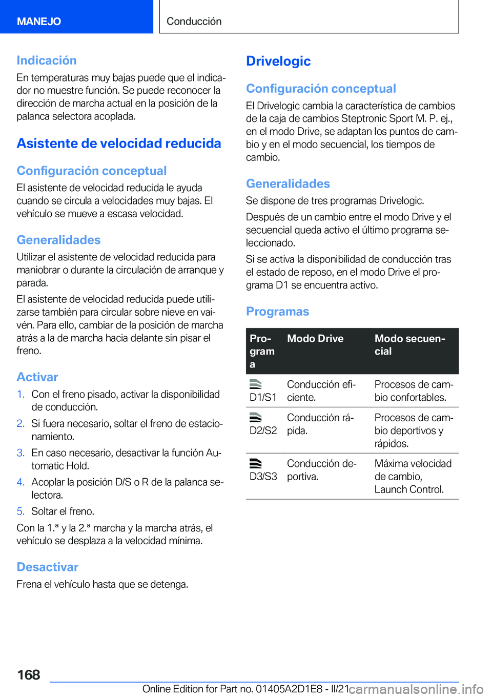 BMW X6 M 2021  Manuales de Empleo (in Spanish) �I�n�d�i�c�a�c�i�