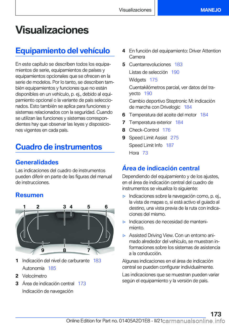 BMW X6 M 2021  Manuales de Empleo (in Spanish) �V�i�s�u�a�l�i�z�a�c�i�o�n�e�s�E�q�u�i�p�a�m�i�e�n�t�o��d�e�l��v�e�h�
