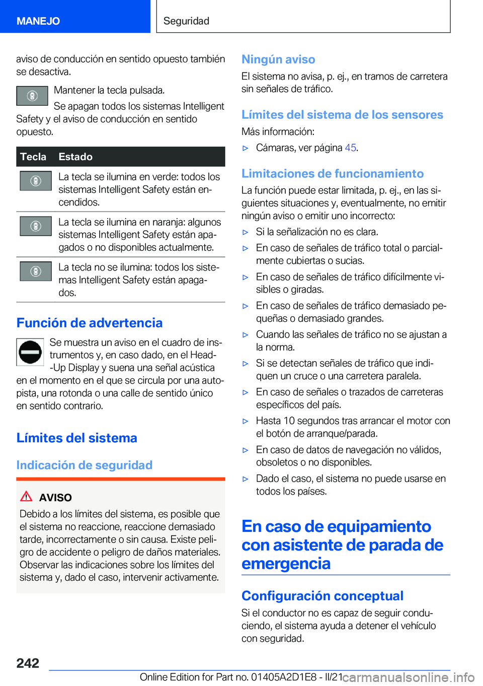 BMW X6 M 2021  Manuales de Empleo (in Spanish) �a�v�i�s�o��d�e��c�o�n�d�u�c�c�i�