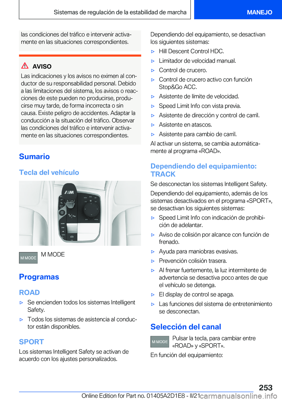 BMW X6 M 2021  Manuales de Empleo (in Spanish) �l�a�s��c�o�n�d�i�c�i�o�n�e�s��d�e�l��t�r�