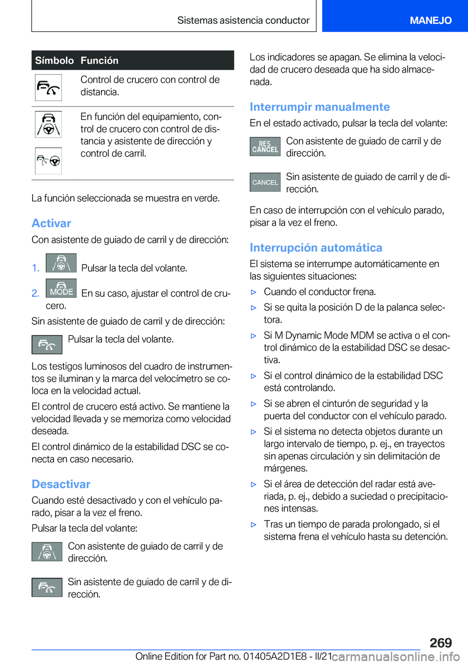 BMW X6 M 2021  Manuales de Empleo (in Spanish) �S�
