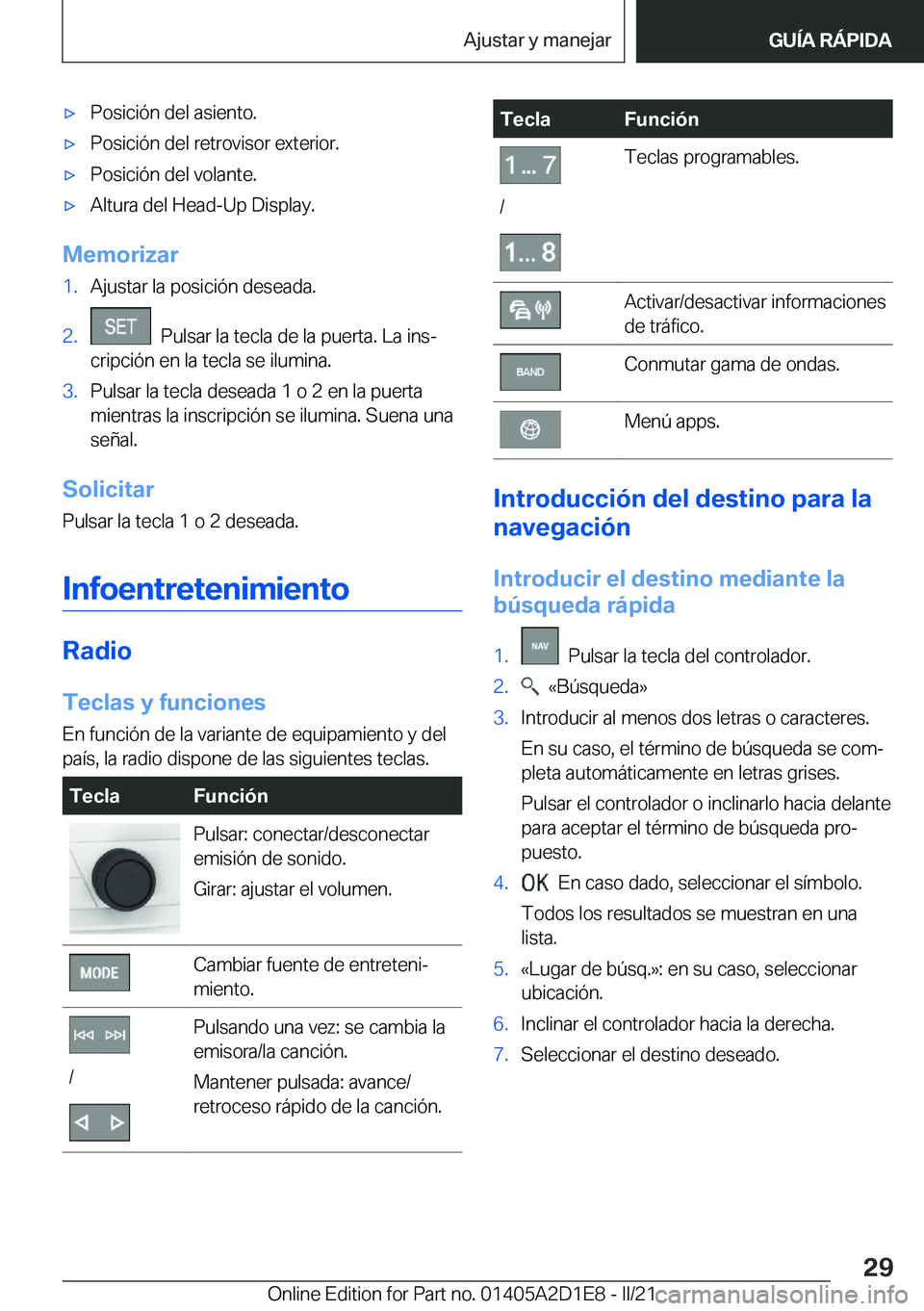 BMW X6 M 2021  Manuales de Empleo (in Spanish) x�P�o�s�i�c�i�