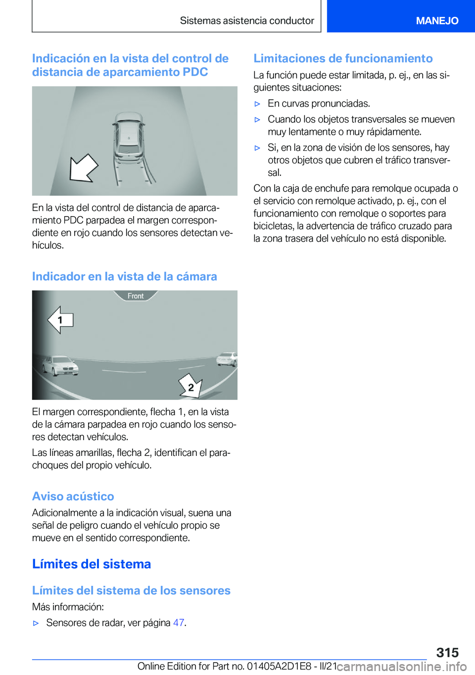 BMW X6 M 2021  Manuales de Empleo (in Spanish) �I�n�d�i�c�a�c�i�