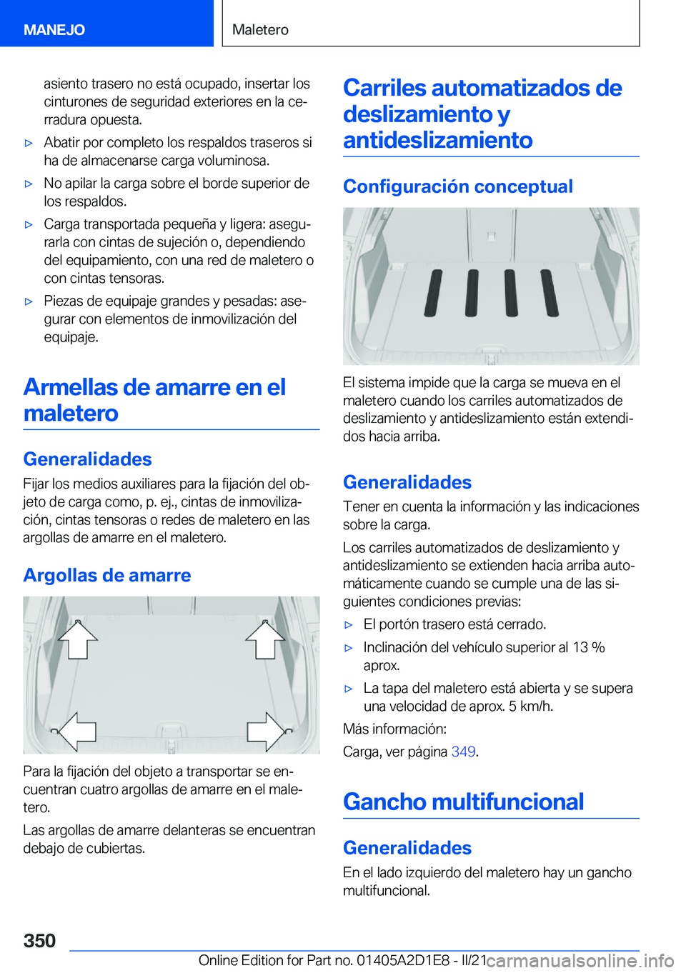 BMW X6 M 2021  Manuales de Empleo (in Spanish) �a�s�i�e�n�t�o��t�r�a�s�e�r�o��n�o��e�s�t�