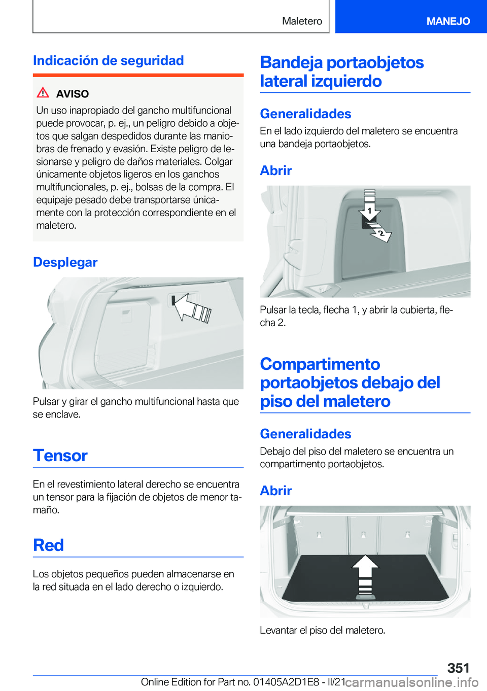 BMW X6 M 2021  Manuales de Empleo (in Spanish) �I�n�d�i�c�a�c�i�