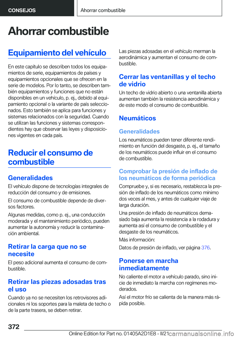BMW X6 M 2021  Manuales de Empleo (in Spanish) �A�h�o�r�r�a�r��c�o�m�b�u�s�t�i�b�l�e�E�q�u�i�p�a�m�i�e�n�t�o��d�e�l��v�e�h�