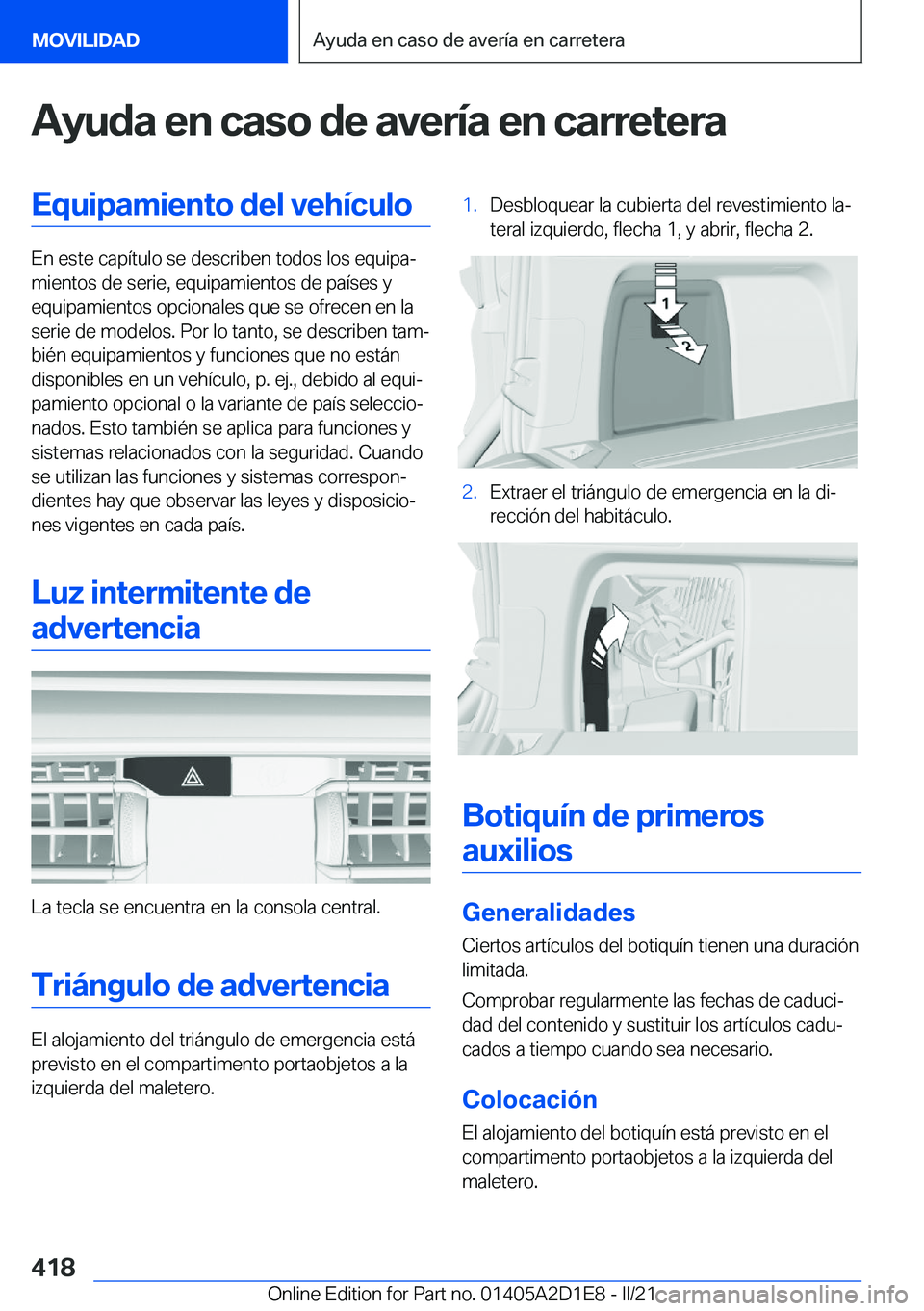 BMW X6 M 2021  Manuales de Empleo (in Spanish) �A�y�u�d�a��e�n��c�a�s�o��d�e��a�v�e�r�