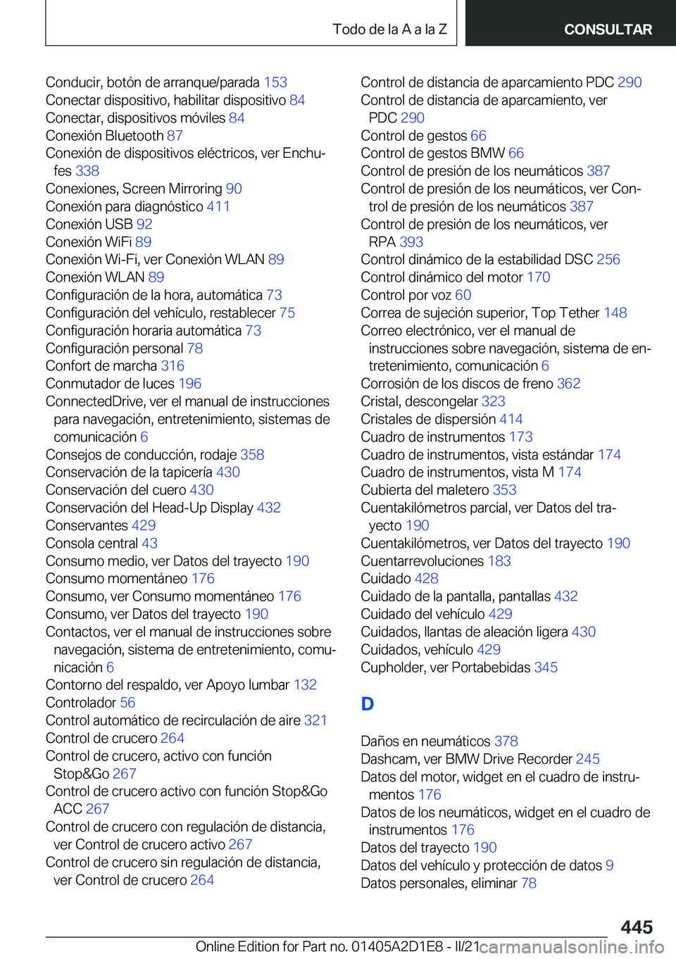 BMW X6 M 2021  Manuales de Empleo (in Spanish) �C�o�n�d�u�c�i�r�,��b�o�t�