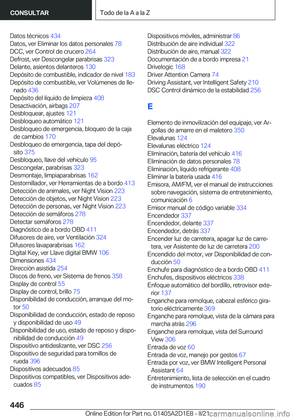 BMW X6 M 2021  Manuales de Empleo (in Spanish) �D�a�t�o�s��t�
