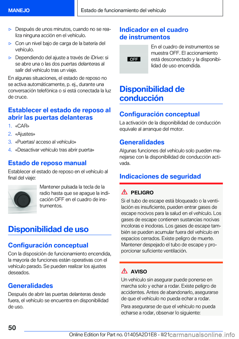 BMW X6 M 2021  Manuales de Empleo (in Spanish) x�D�e�s�p�u�