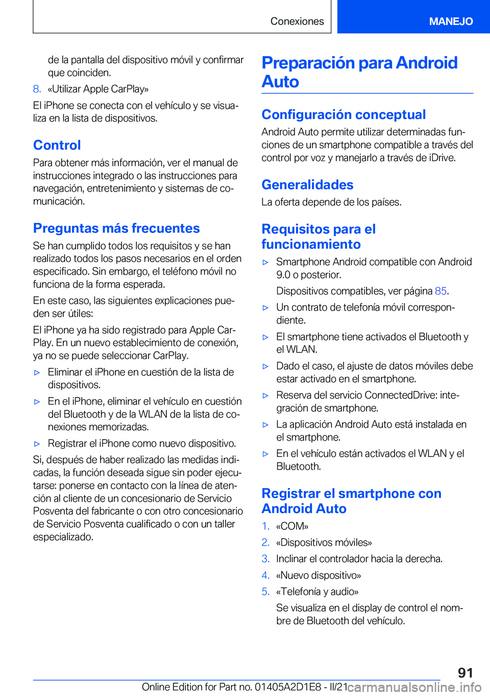 BMW X6 M 2021  Manuales de Empleo (in Spanish) �d�e��l�a��p�a�n�t�a�l�l�a��d�e�l��d�i�s�p�o�s�i�t�i�v�o��m�