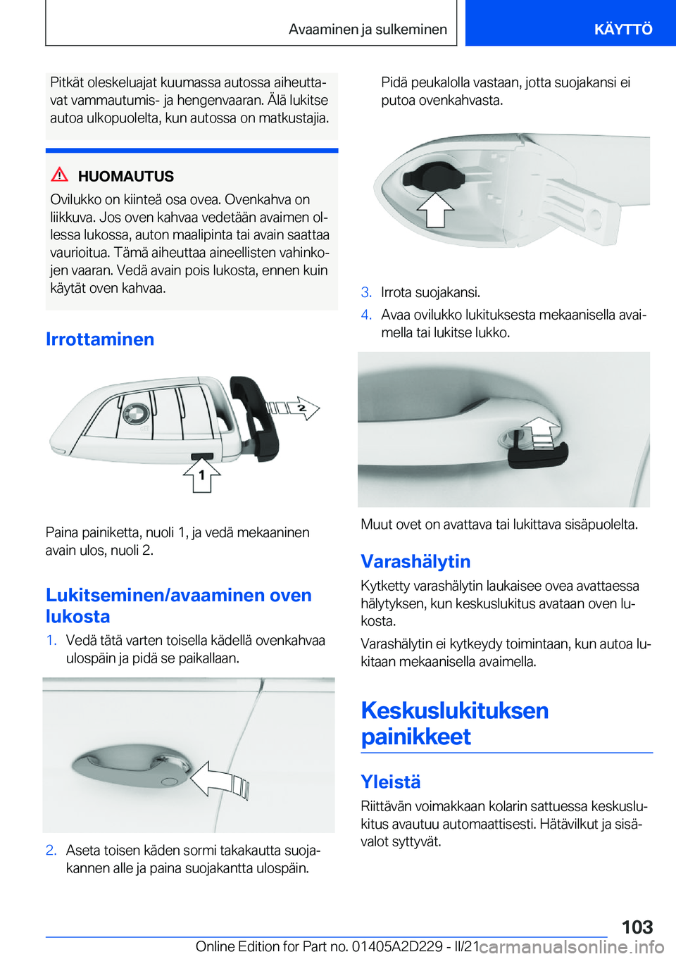 BMW X6 M 2021  Omistajan Käsikirja (in Finnish) �P�i�t�k�