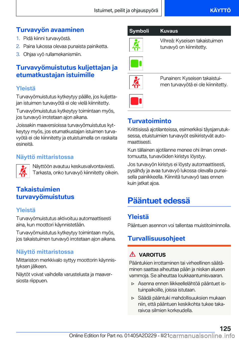 BMW X6 M 2021  Omistajan Käsikirja (in Finnish) �T�u�r�v�a�v�y�
