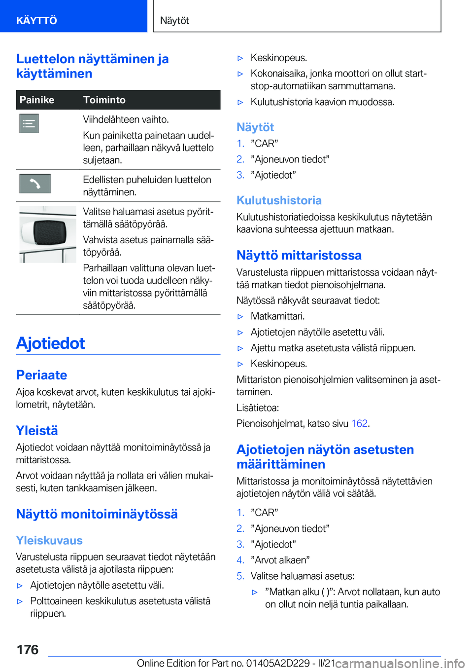 BMW X6 M 2021  Omistajan Käsikirja (in Finnish) �L�u�e�t�t�e�l�o�n��n�