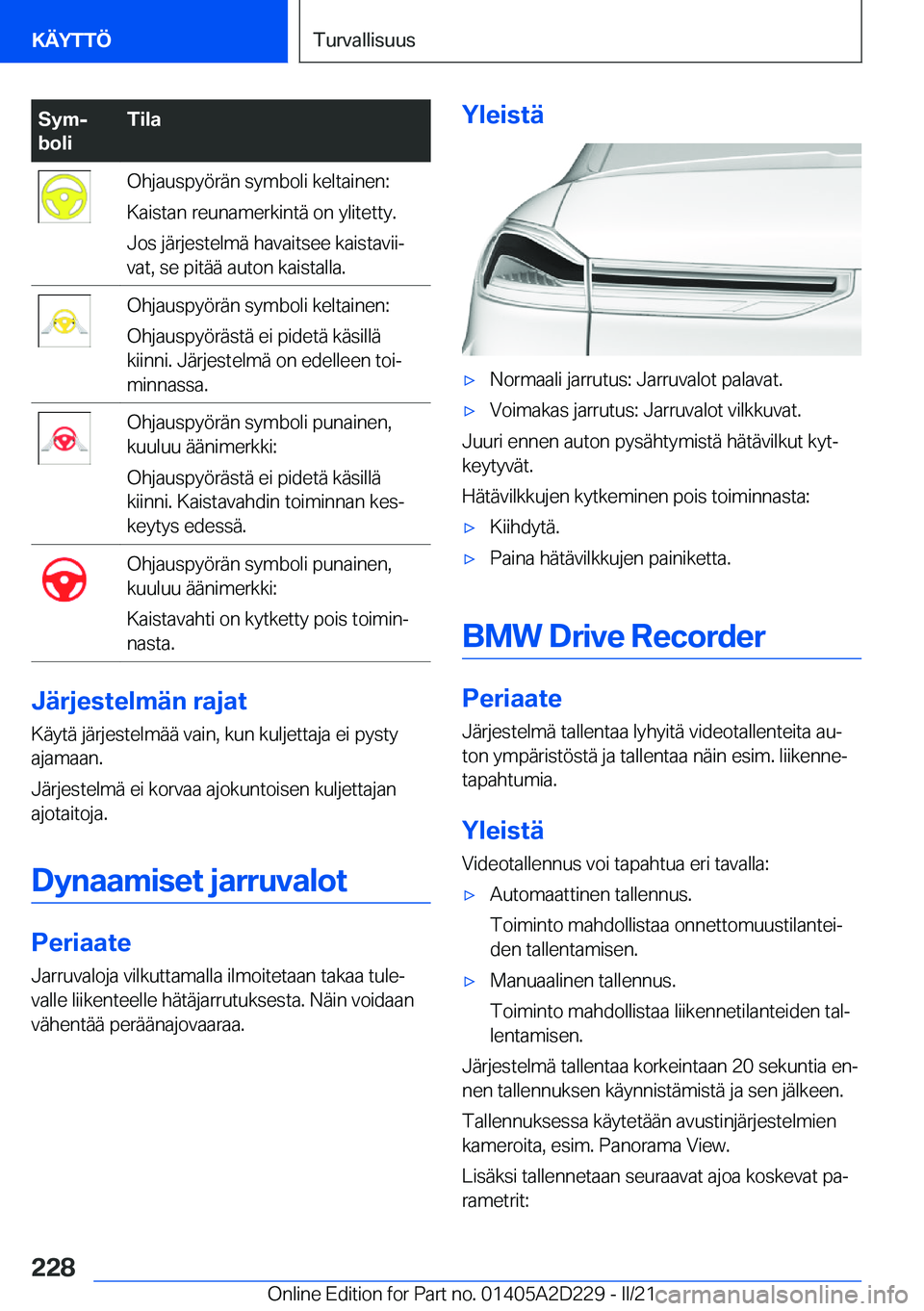 BMW X6 M 2021  Omistajan Käsikirja (in Finnish) �S�y�mj
�b�o�l�i�T�i�l�a�O�h�j�a�u�s�p�y�