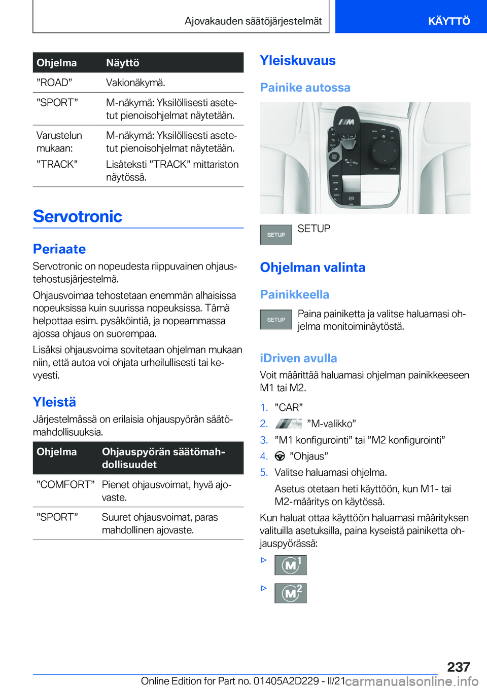 BMW X6 M 2021  Omistajan Käsikirja (in Finnish) �O�h�j�e�l�m�a�N�