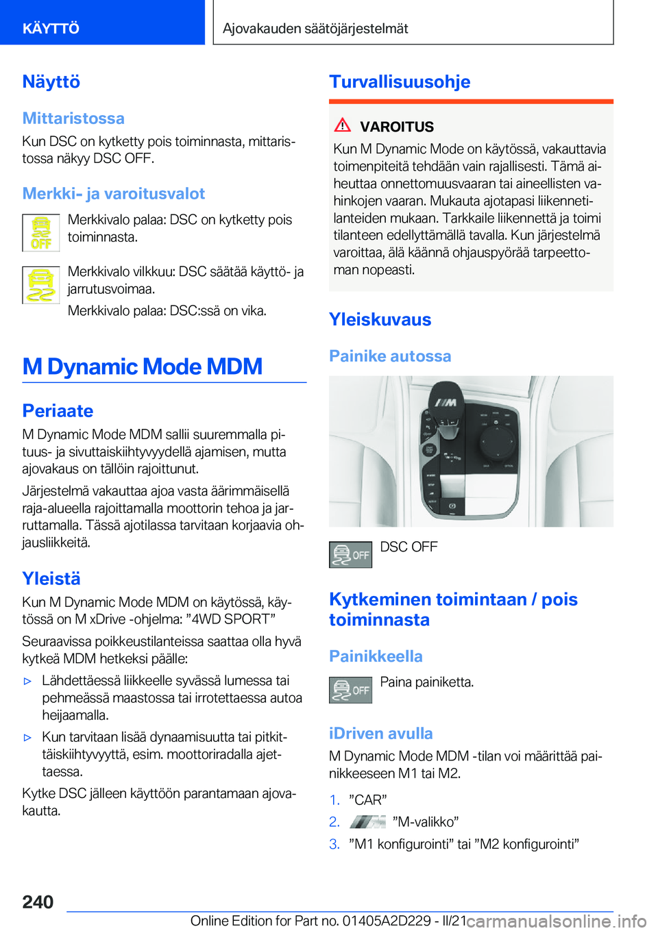 BMW X6 M 2021  Omistajan Käsikirja (in Finnish) �N�