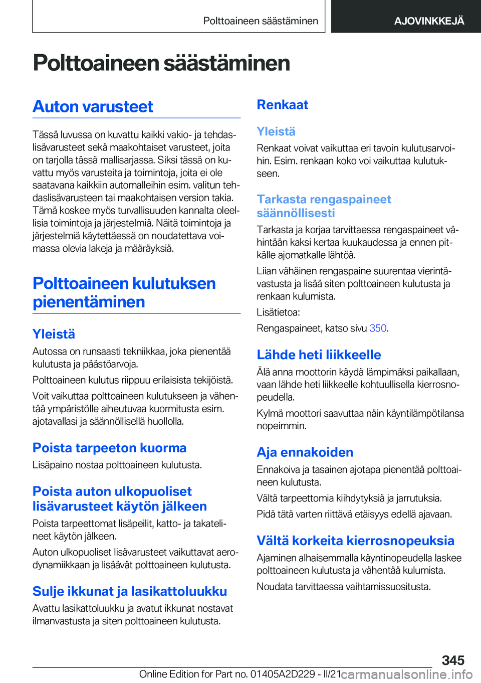 BMW X6 M 2021  Omistajan Käsikirja (in Finnish) �P�o�l�t�t�o�a�i�n�e�e�n��s�
