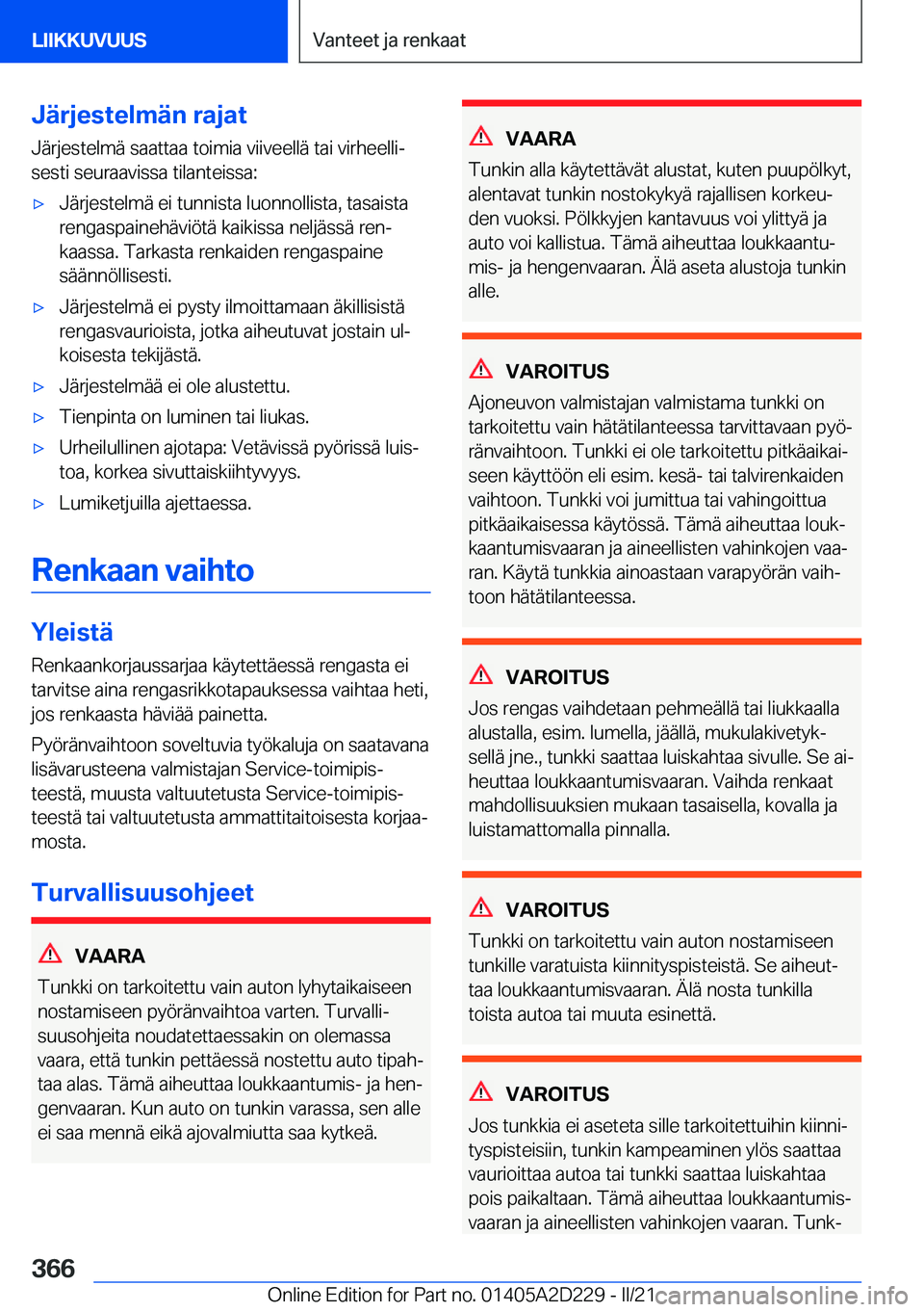 BMW X6 M 2021  Omistajan Käsikirja (in Finnish) �J�