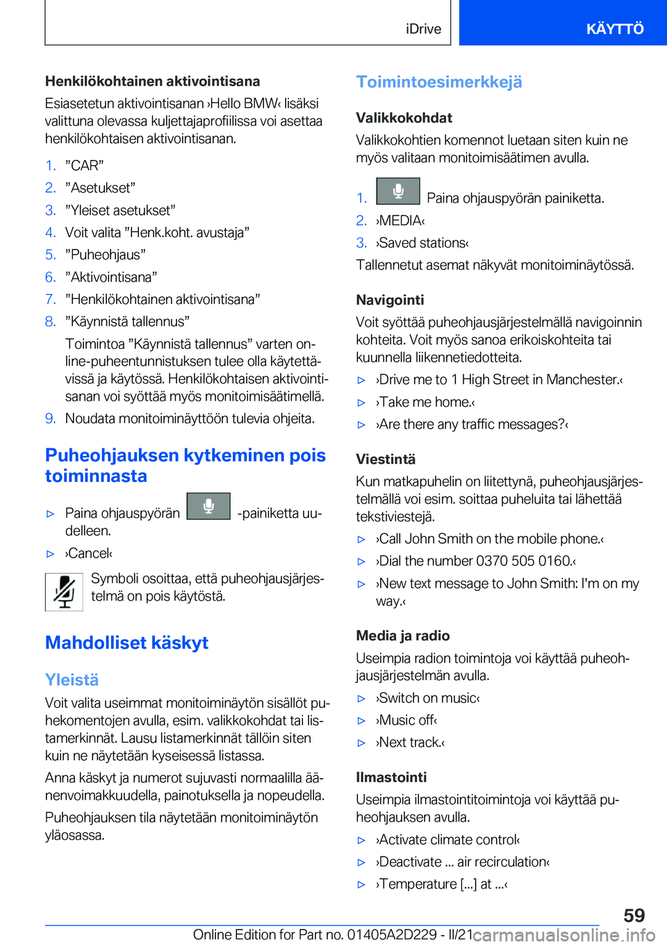 BMW X6 M 2021  Omistajan Käsikirja (in Finnish) �H�e�n�k�i�l�