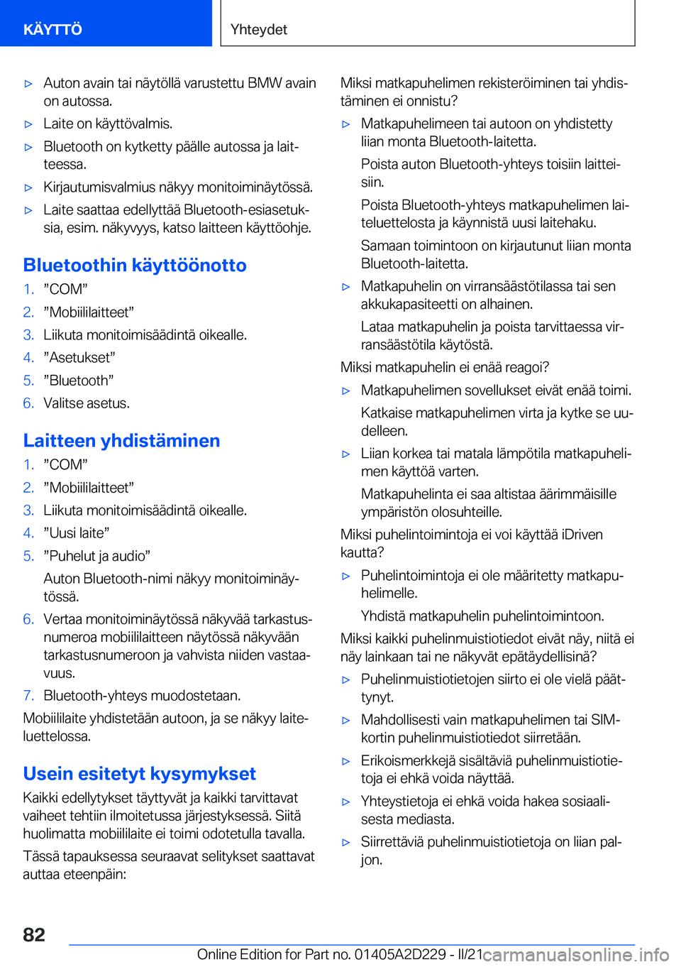 BMW X6 M 2021  Omistajan Käsikirja (in Finnish) 'x�A�u�t�o�n��a�v�a�i�n��t�a�i��n�
