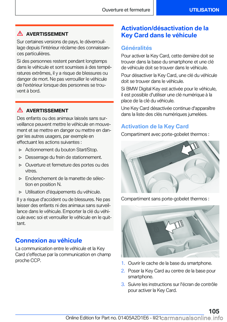 BMW X6 M 2021  Notices Demploi (in French) �A�V�E�R�T�I�S�S�E�M�E�N�T
�S�u�r��c�e�r�t�a�i�n�e�s��v�e�r�s�i�o�n�s��d�e��p�a�y�s�,��l�e��d�é�v�e�r�r�o�u�i�lj �l�a�g�e��d�e�p�u�i�s��l�'�i�n�t�é�r�i�e�u�r��r�é�c�l�a�m�e��d�e�s��