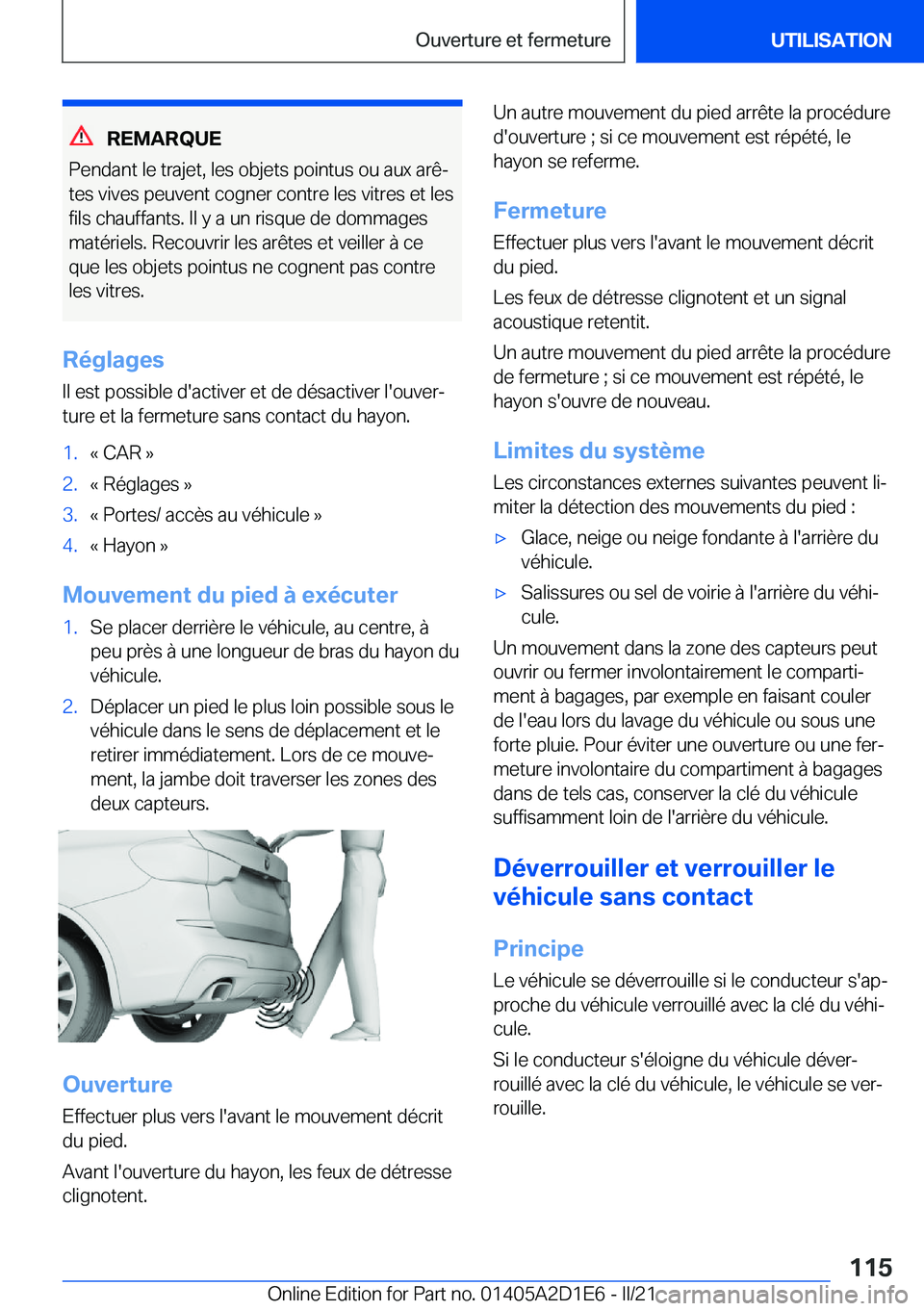 BMW X6 M 2021  Notices Demploi (in French) �R�E�M�A�R�Q�U�E
�P�e�n�d�a�n�t��l�e��t�r�a�j�e�t�,��l�e�s��o�b�j�e�t�s��p�o�i�n�t�u�s��o�u��a�u�x��a�r�êj
�t�e�s��v�i�v�e�s��p�e�u�v�e�n�t��c�o�g�n�e�r��c�o�n�t�r�e��l�e�s��v�i�t�r�e�