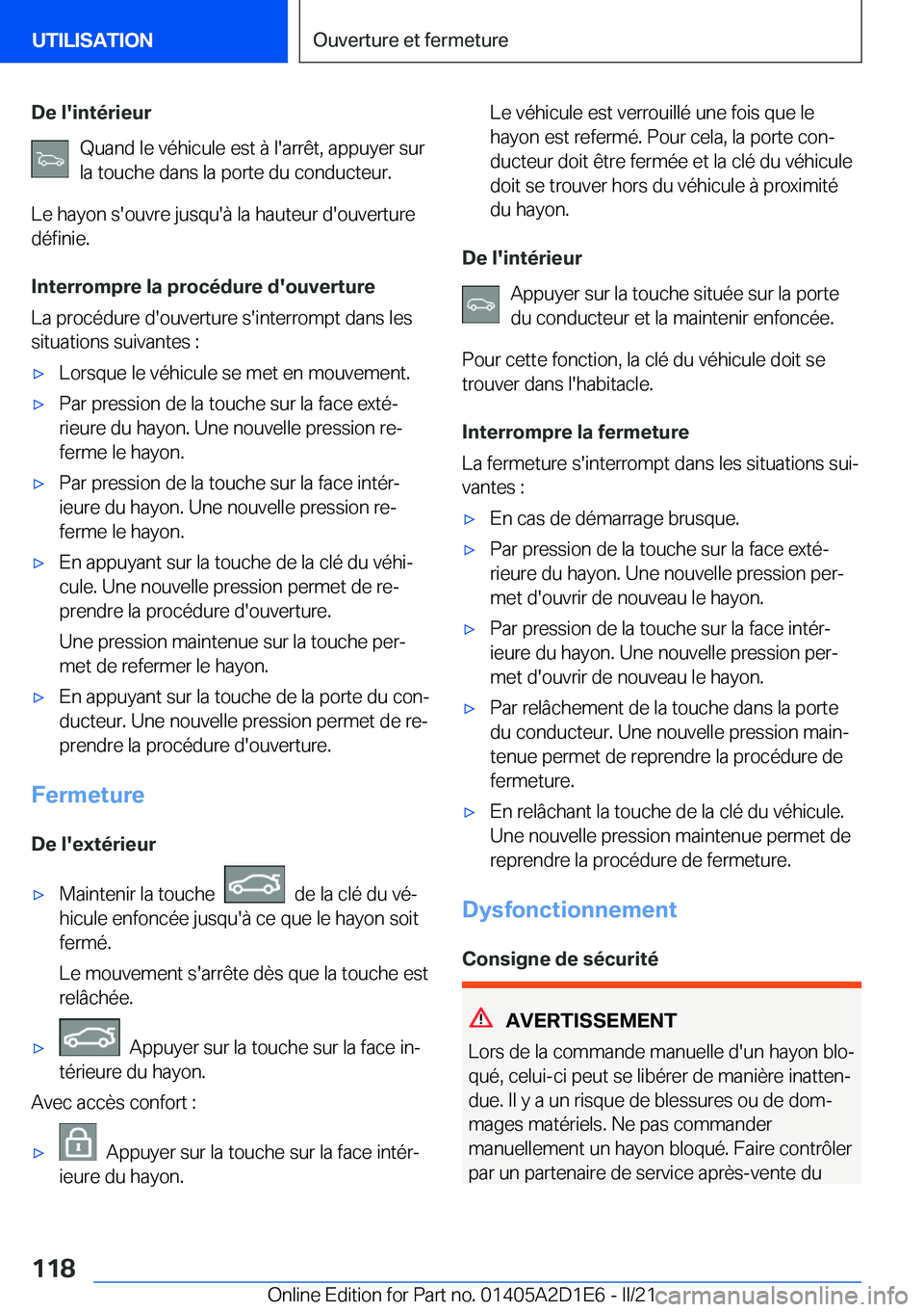 BMW X6 M 2021  Notices Demploi (in French) �D�e��l�'�i�n�t�é�r�i�e�u�r�Q�u�a�n�d��l�e��v�é�h�i�c�u�l�e��e�s�t��
